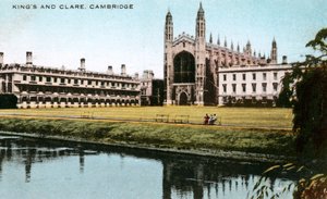 Kings and Clare Colleges, Cambridge, Cambridgeshire, 1900-luvun alku. tekijältä E. Dennis