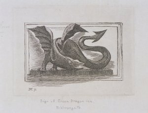 Green Dragon Inn -kyltti, Bishopsgate, Lontoo, 1871 tekijältä E Edwards
