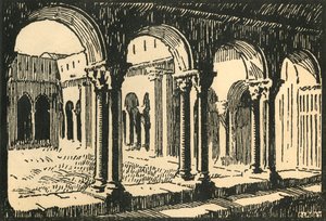 "Cloitre St-Trophime - St-Trophimen kirkon luostarit", 1920-luku.