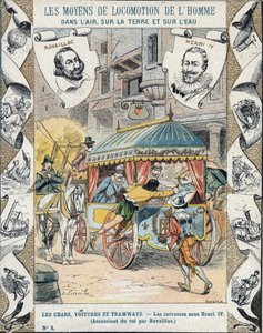 Henri IV:n salamurha Francois Ravaillacin toimesta rue de la Ferronerie -kadulla 14. toukokuuta 1610 - Koulukirjojen suojaholkista, 1800-luvun loppu - Henri IV:n kuolema: Henrik IV:n (1553 - 1610) salamurha 14. toukokuuta 1610, Francois Ravaillac (1