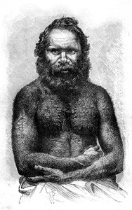 Australian aboriginaali, 1886 tekijältä Etienne Antoine Eugene Ronjat