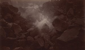 Tulivuoren kraatteri, Quetzaltenango-Guatemala, 1875. tekijältä Eadweard Muybridge
