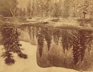 Tutokanula.  Yosemiten laakso.  (Suuri päällikkö) - "El Capitan" - Heijastuu Merced-jokeen.