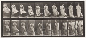 Levy 142. Laskevat portaat, kääntyvä mekko kiinni, 1885 tekijältä Eadweard Muybridge
