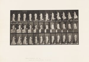 Lauta 143. Laskeva kaltevuus, kääntökuppi ja lautanen oikeassa kädessä tekijältä Eadweard Muybridge