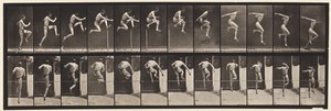 Levy 153. Hyppy; Juoksusuora korkeushyppy (kengät) tekijältä Eadweard Muybridge