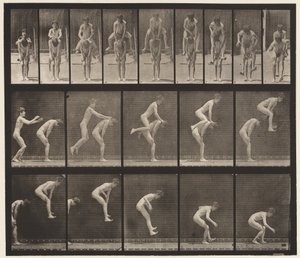 Levy 167. Hyppy; Pojan selän yli (sammakkohyppy) tekijältä Eadweard Muybridge