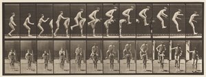 Levy 168. Hyppy; Pojan selän yli (sammakkohyppy) tekijältä Eadweard Muybridge