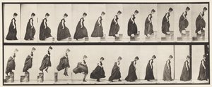 Levy 173. Nousevat portaat ja hyppääminen pois, 1885 tekijältä Eadweard Muybridge