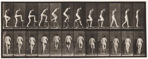 Lauta 180. Tuoliin astuminen ja sen yli tekijältä Eadweard Muybridge