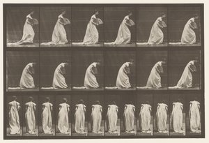 Lauta 199. Courtseying, Viuhka oikealla kädellä, 1885 tekijältä Eadweard Muybridge