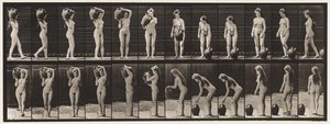 Levy 226. Vesipurkin poistaminen olalta maahan ja kääntäminen tekijältä Eadweard Muybridge