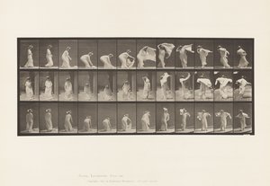 Lauta 233. Nostohuivi, olkapäiden ympärille asettaminen, kääntäminen tekijältä Eadweard Muybridge