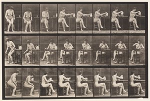 Lauta 244. Istuva jalat ristissä, täyttöpikari kannusta tekijältä Eadweard Muybridge