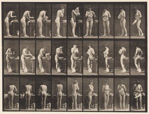 Levy 412. Pesu, kasvojen pyyhkiminen ja kääntäminen tekijältä Eadweard Muybridge