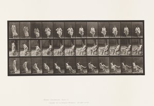 Lauta 417. WC; Istuminen ja sukkien pukeminen tekijältä Eadweard Muybridge