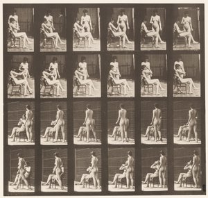 Lautas 451. Kaksi mallia, 8 tuo kuppi teetä, 1 kuppi ja juomia, 1872-1885 tekijältä Eadweard Muybridge