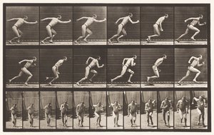 Kilpi 59. Aloitus juoksulle (kengät) tekijältä Eadweard Muybridge