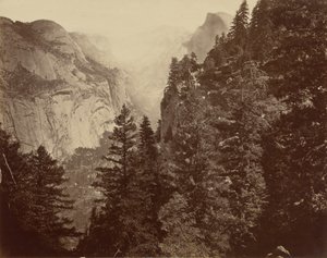 Tenaya-kanjoni Union Pointista, Yosemiten laakso,1872 (kuva) tekijältä Eadweard Muybridge