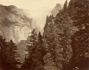 Tenaya Canyon Union Pointista, Yosemiten laaksosta tekijältä Eadweard Muybridge