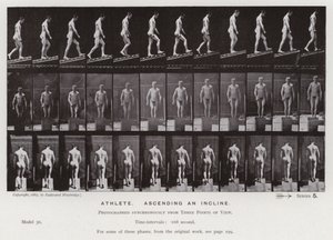 Ihmishahmo liikkeessä: urheilija, nousemassa rinnettä (m/w kuva) tekijältä Eadweard Muybridge