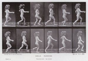 Ihmishahmo liikkeessä: Lapsi, juoksu (m/w kuva) tekijältä Eadweard Muybridge