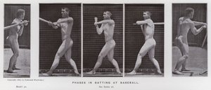 Ihmishahmo liikkeessä: pesäpallon lyöntivaiheet (m/v kuva) tekijältä Eadweard Muybridge