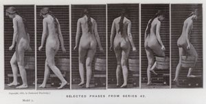 Ihmishahmo liikkeessä: valitut vaiheet sarjasta 42 (m/v kuva) tekijältä Eadweard Muybridge