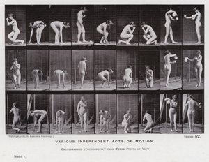Ihmishahmo liikkeessä: Erilaisia itsenäisiä liiketoimia (m/w kuva) tekijältä Eadweard Muybridge