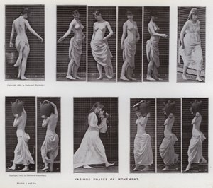 Ihmishahmo liikkeessä: liikkeen eri vaiheita (m/w kuva) tekijältä Eadweard Muybridge