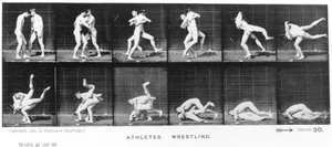 Two Men Wrestling, elokuvasta Animal Locomotion, 1887 tekijältä Eadweard Muybridge