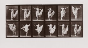 Nainen tanssimassa, levy 107 Animal Locomotionista, 1887 tekijältä Eadweard Muybridge