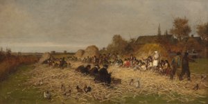 Husking Bee, Nantucketin saari, 1876. tekijältä Eastman Johnson