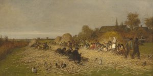Husking Bee, Nantucketin saari, 1876 tekijältä Eastman Johnson