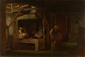 Seppäpaja (öljy puristetulle puukuitulevylle) tekijältä Eastman Johnson