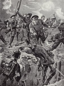 Alikersantti Joseph Davies ja kahdeksan miestä reititti bajoneteilla ryhmä saksalaisia, jotka olivat aiemmin piirittäneet heidät, Delville Wood, Ranska, 20. heinäkuuta 1916
