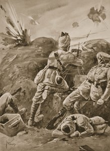 Sepoy Khudadad työskenteli konekiväärillä sen jälkeen, kun muu aseyksikkö oli tapettu tekijältä Edgar Alfred Holloway