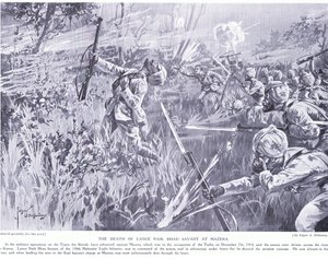 Lance Nak Bhau Savantin kuolema Mazerassa Tigrisissä joulukuussa 1914. tekijältä Edgar Alfred Holloway
