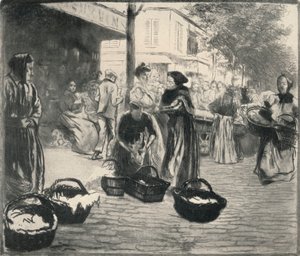 "Open air market, Avenue de Clichy", 1915