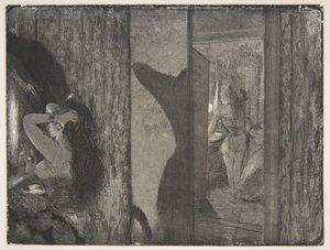 Näyttelijät pukuhuoneissaan, 1879-80. tekijältä Edgar Degas