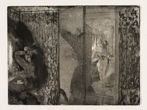 Näyttelijättäret pukuhuoneissaan tekijältä Edgar Degas