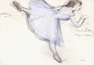 Arabesque-tanssija profiilinäkymässä, 1885-90 tekijältä Edgar Degas
