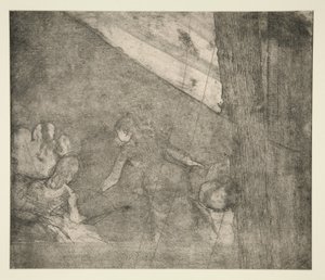 Suurlähettiläiden luona, noin 1877 (etsaus, akvatintta ja kuivaneula). tekijältä Edgar Degas