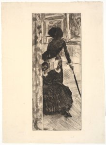 Louvressa: maalaus (Mary Cassatt) tekijältä Edgar Degas