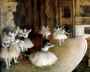Balettiharjoitus lavalla, 1874. tekijältä Edgar Degas