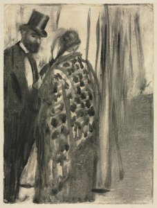 Keskustelu: Ludovic Halévy ja Madame Cardinal The Conversation, n. 1880-1883. tekijältä Edgar Degas