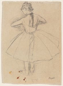 Tanssija seisomassa, näkymä takaa; Seisova tanssija, takaa katsottuna, 1872-1873 tekijältä Edgar Degas