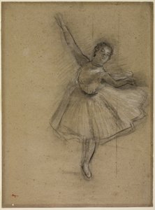 Dancer Turning, n. 1876 (hiili ja liitu paperille) tekijältä Edgar Degas