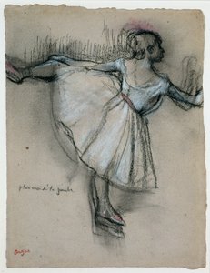 Tanssija baarissa, n. 1885 (hiili, pastelli ja valkoinen liitu paperille) tekijältä Edgar Degas