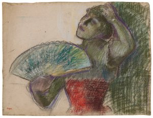 Tanssija tuulettimen kanssa; Fan Dancer, n. 1894 tekijältä Edgar Degas